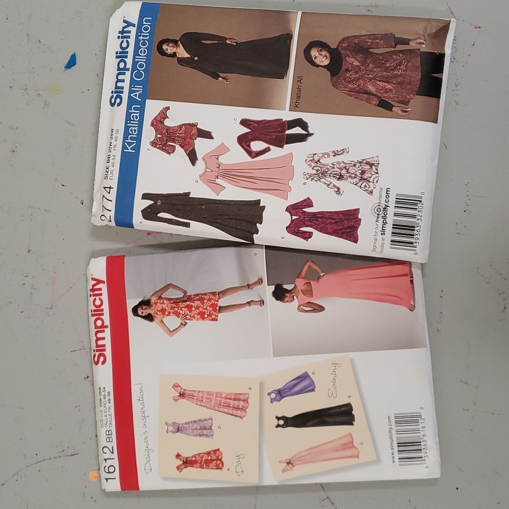 2 Simplicity Sewing Patterns S1612 and S2774